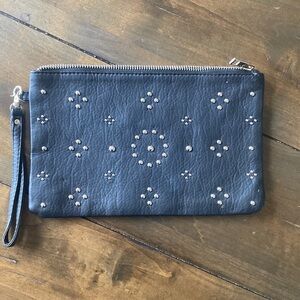 Carlos Santana black studded leather wristlet